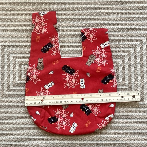 ALL NEW Japanese maneki neko textile wrist bag - Picture 13 of 14